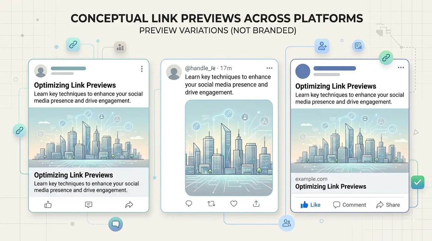 Previewing a link on LinkedIn, Twitter and Facebook